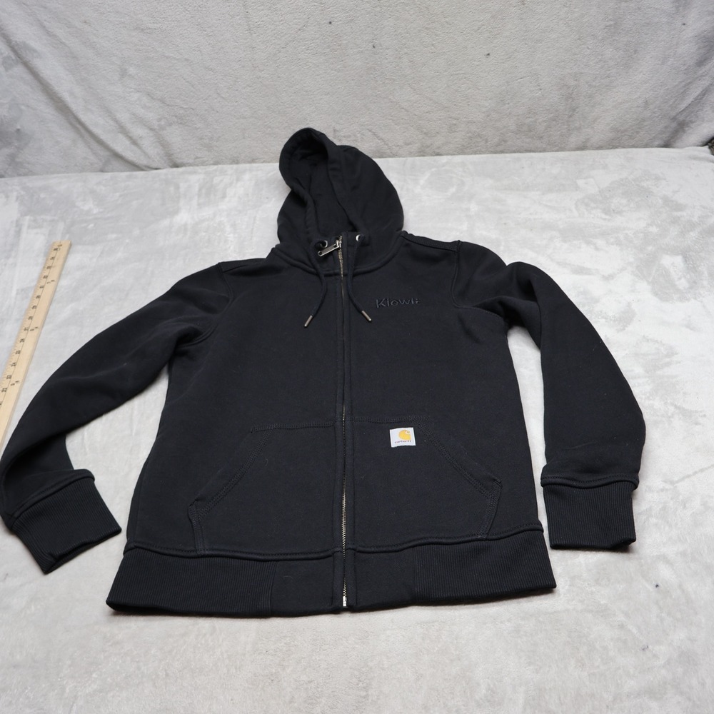Carhartt Sweatshirt Women XS Black Clarksburg Full Zip Relaxed Fit 102788 LOGO